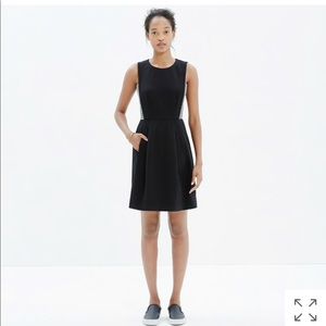 Madewell black abroad dress stripe-inset size 6